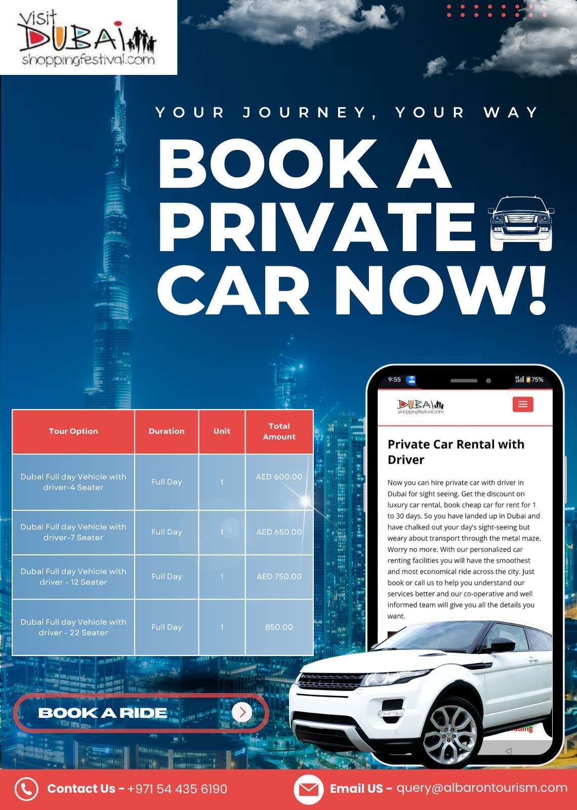 car with driver in dubai